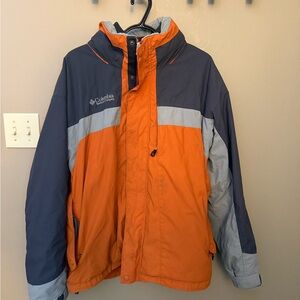 Columbia Men’s Orange and Grey Interchangeable Winter Coat
